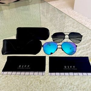 DIFF Dash Aviator Sunglasses TWO FOR ONE!
